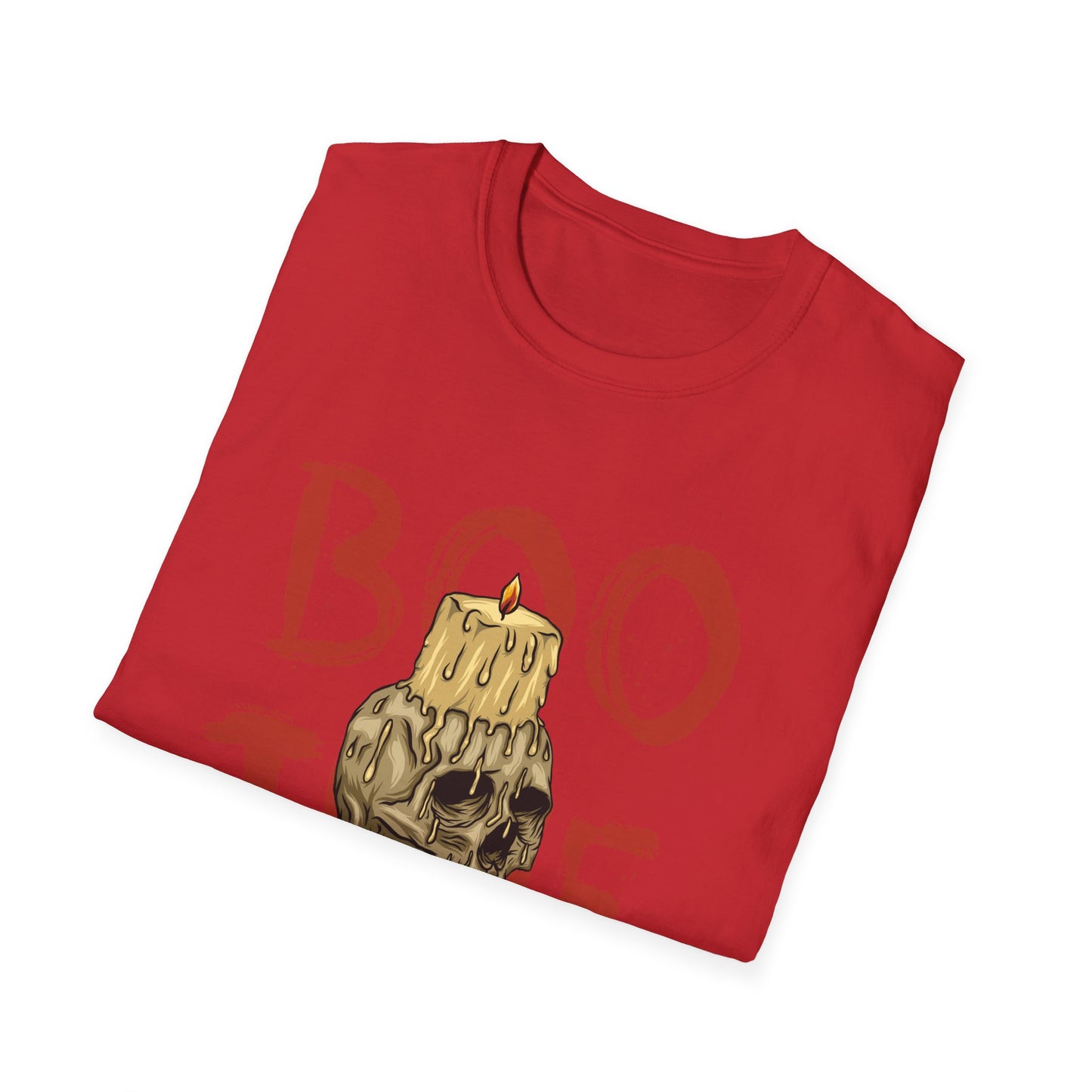 Spooky 'Boo Time' Skull Candle Halloween T-Shirt | Hauntingly Cool Graphic Tee for Men & Women | Unique Gothic Fall Apparel