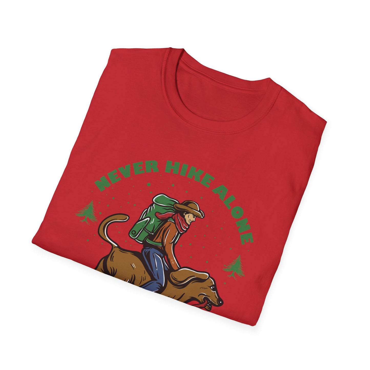 Never Hike Alone T-Shirt | Epic Hiker & Dog Lover Tee for Outdoor Adventures | Companion Goal Shirt Gift