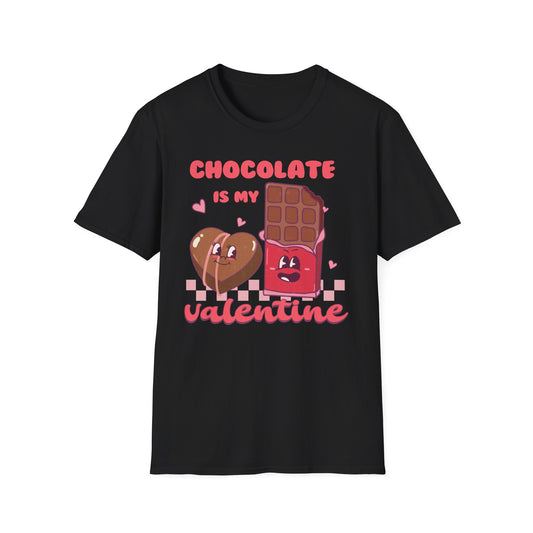 Charming Retro 'Chocolate is My Valentine' T-Shirt - Sweet Foodie & Galentine's Day Gift Tee