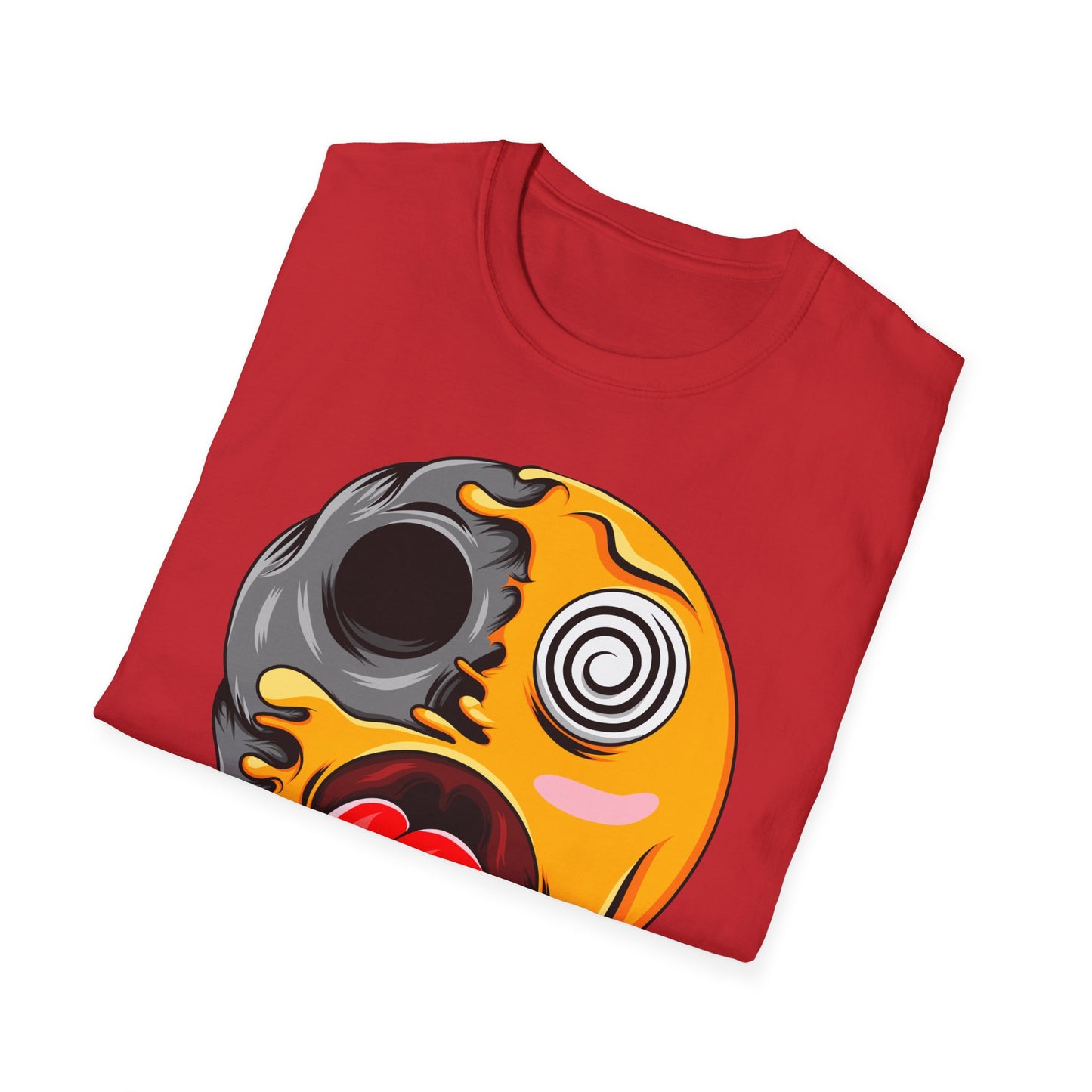 Trippy Melting Skull Emoji T-Shirt - Unique Psychedelic Graphic Tee | Cool Streetwear Statement Gift