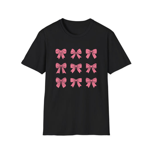 Charming Pink Bows T-Shirt | Adorable Coquette Aesthetic Tee for Women & Girls | Sweet Girly Fashion Top Gift