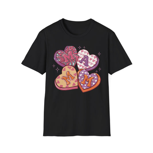 Adorable MAMA Heart T-Shirt | Retro Candy Hearts Mom Tee | Perfect Mother's Day Gift | Cute & Unique Motherhood Apparel