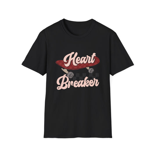 Awesome Heart Breaker Skateboard T-Shirt | Retro Vintage Skater Style Tee | Unique Grunge Graphic Top for Teens & Youth