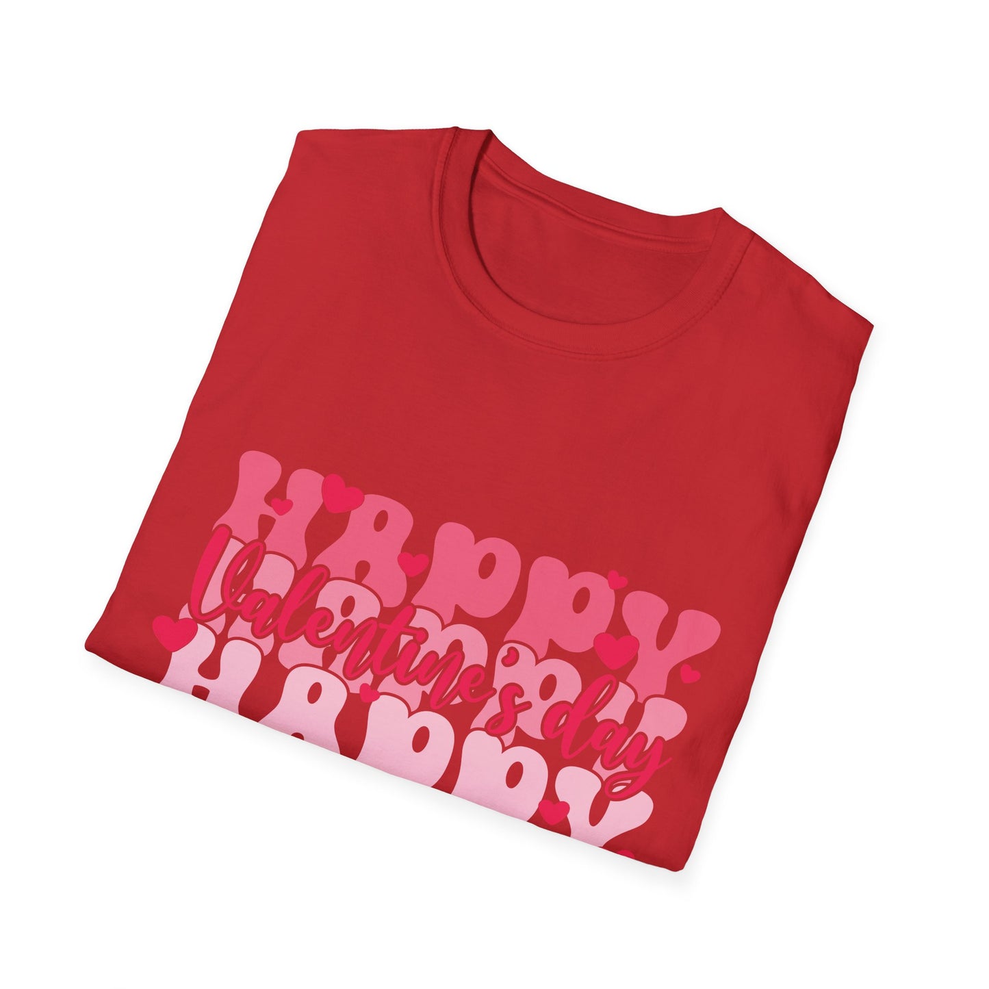 Groovy Happy Valentine's Day T-Shirt | Retro Pink Hearts Love Tee | Cute Festive Cupid Shirt for Women & Men