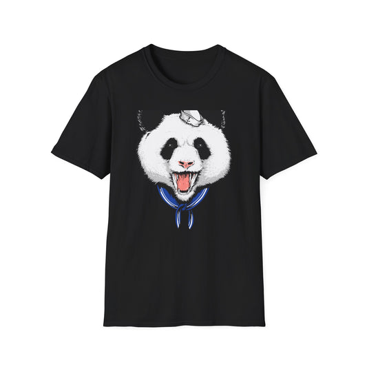 Fierce Sailor Panda T-Shirt | Unique Nautical Roaring Animal Graphic Tee for Bold Style