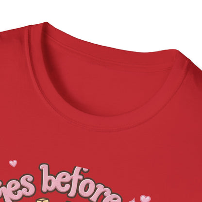 Cute 'Fries Before Guys' T-Shirt | Adorable Pink French Fry Lover Tee | Funny Foodie Graphic Top for Women & Teens