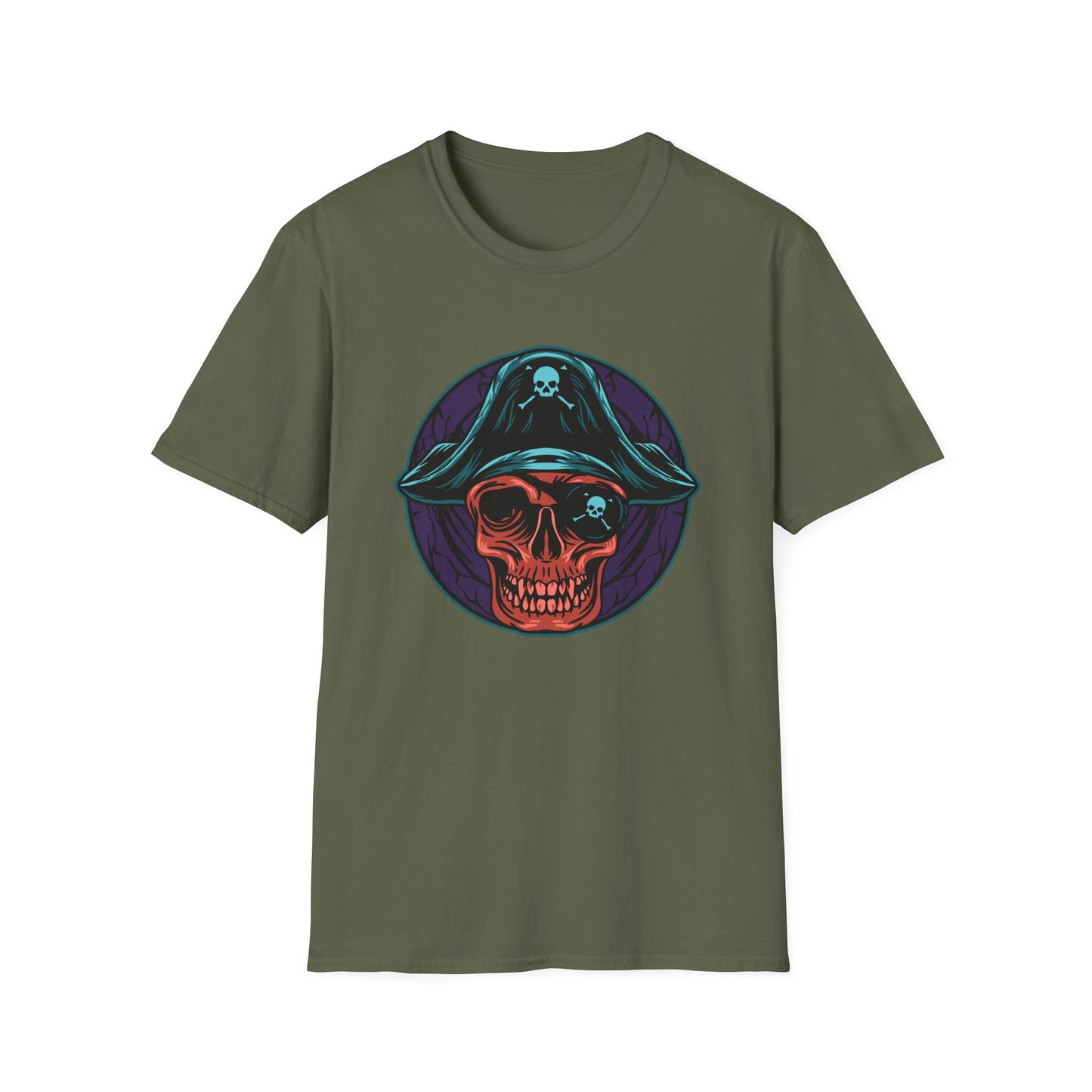 Epic Pirate Skull T-Shirt | Bold Tricorn Hat & Eye Patch Graphic Tee | Unique Adventure Apparel for Pirate Fans
