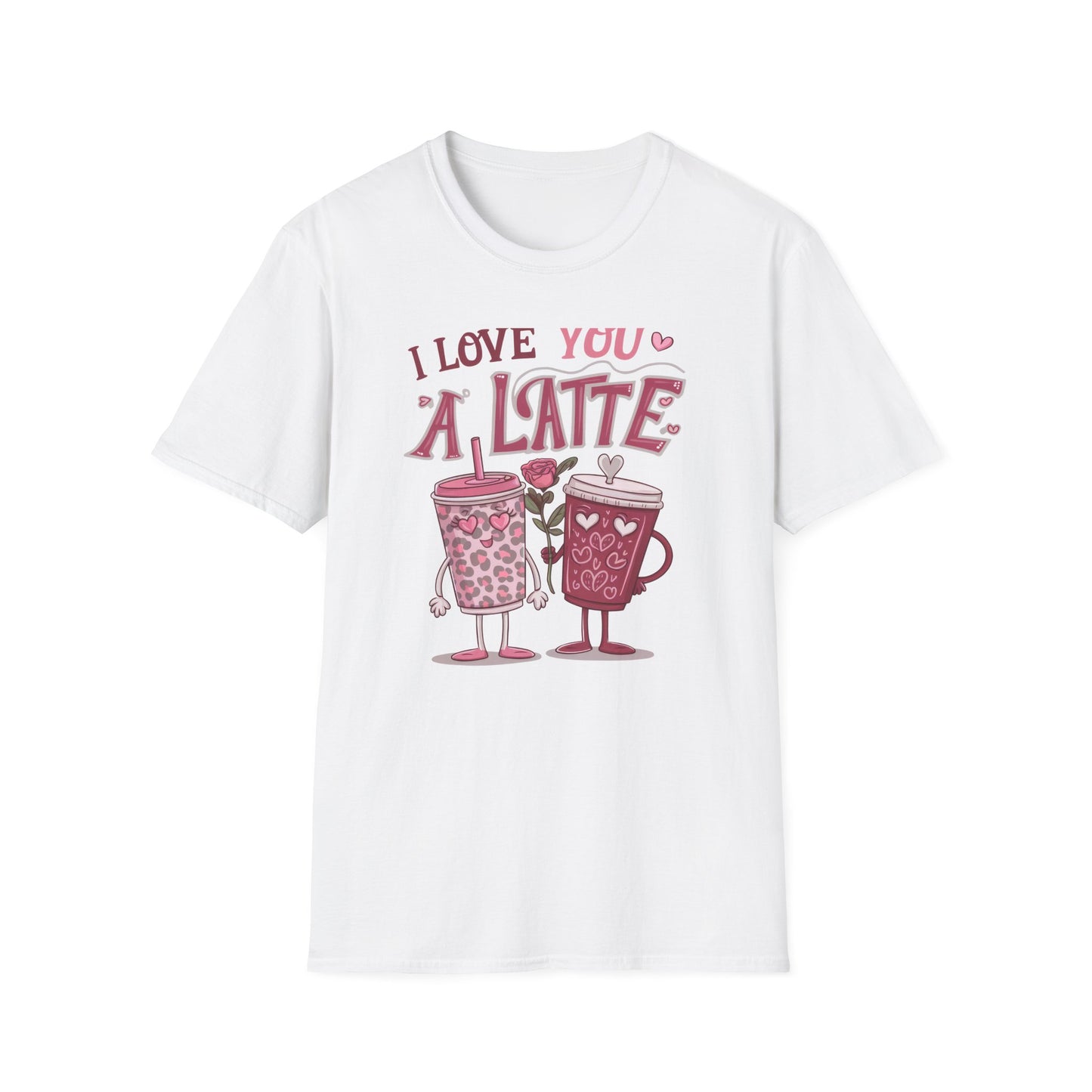 Adorable "I Love You A Latte" T-shirt | Sweet Coffee Pun Valentine's Gift for Couples & Lovers