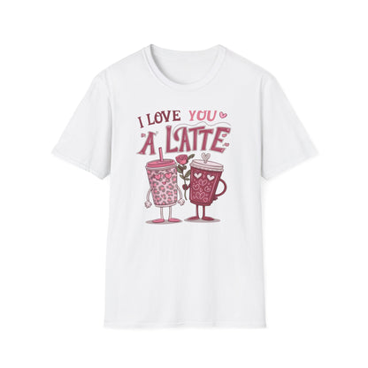 Adorable "I Love You A Latte" T-shirt | Sweet Coffee Pun Valentine's Gift for Couples & Lovers