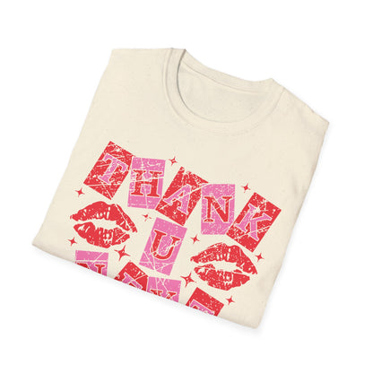 Iconic Thank U, Next T-Shirt | Empowering Women's Pop Culture Statement Tee with Kiss Lips & Stars