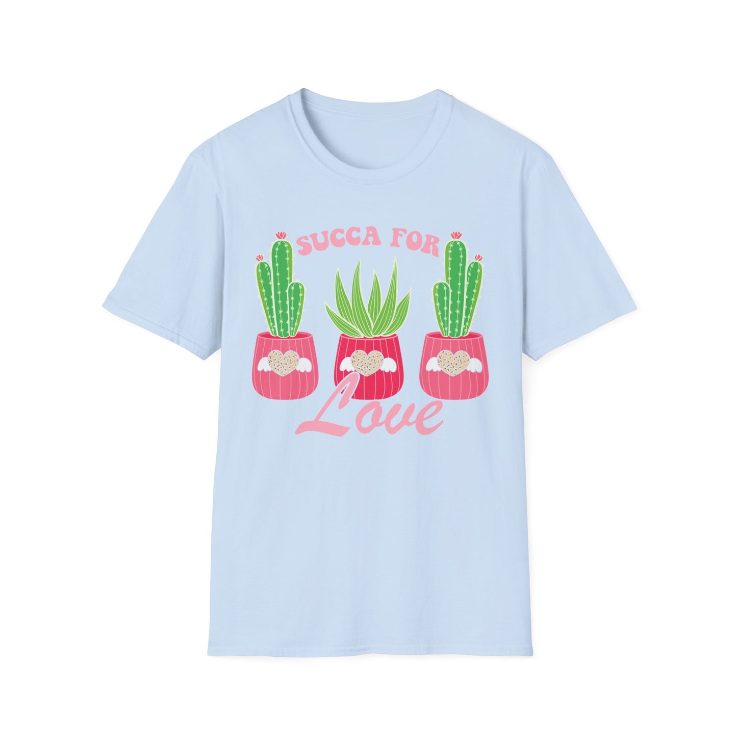 Adorable "Succa for Love" T-Shirt | Trendy Succulent & Cactus Tee with Leopard Hearts | Perfect Gift for Plant Lovers!