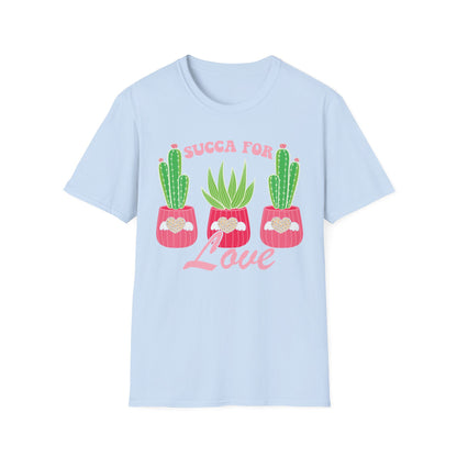 Adorable "Succa for Love" T-Shirt | Trendy Succulent & Cactus Tee with Leopard Hearts | Perfect Gift for Plant Lovers!