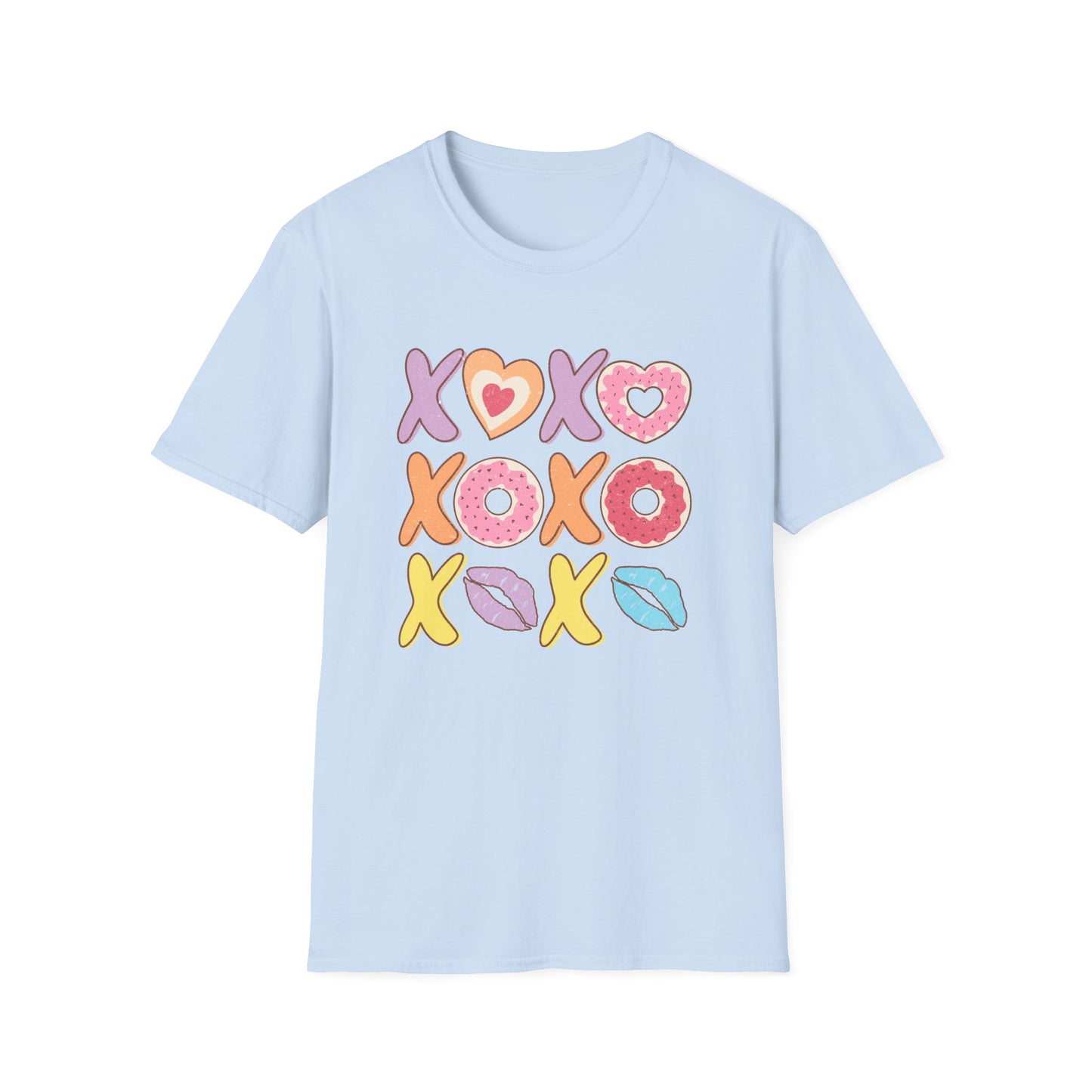 Sweet XOXO Kisses & Donuts T-Shirt | Adorable Retro Valentine's Love Tee Gift