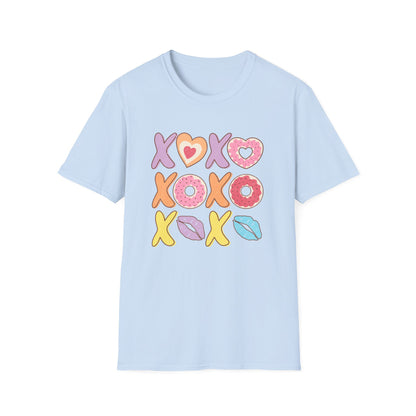 Sweet XOXO Kisses & Donuts T-Shirt | Adorable Retro Valentine's Love Tee Gift