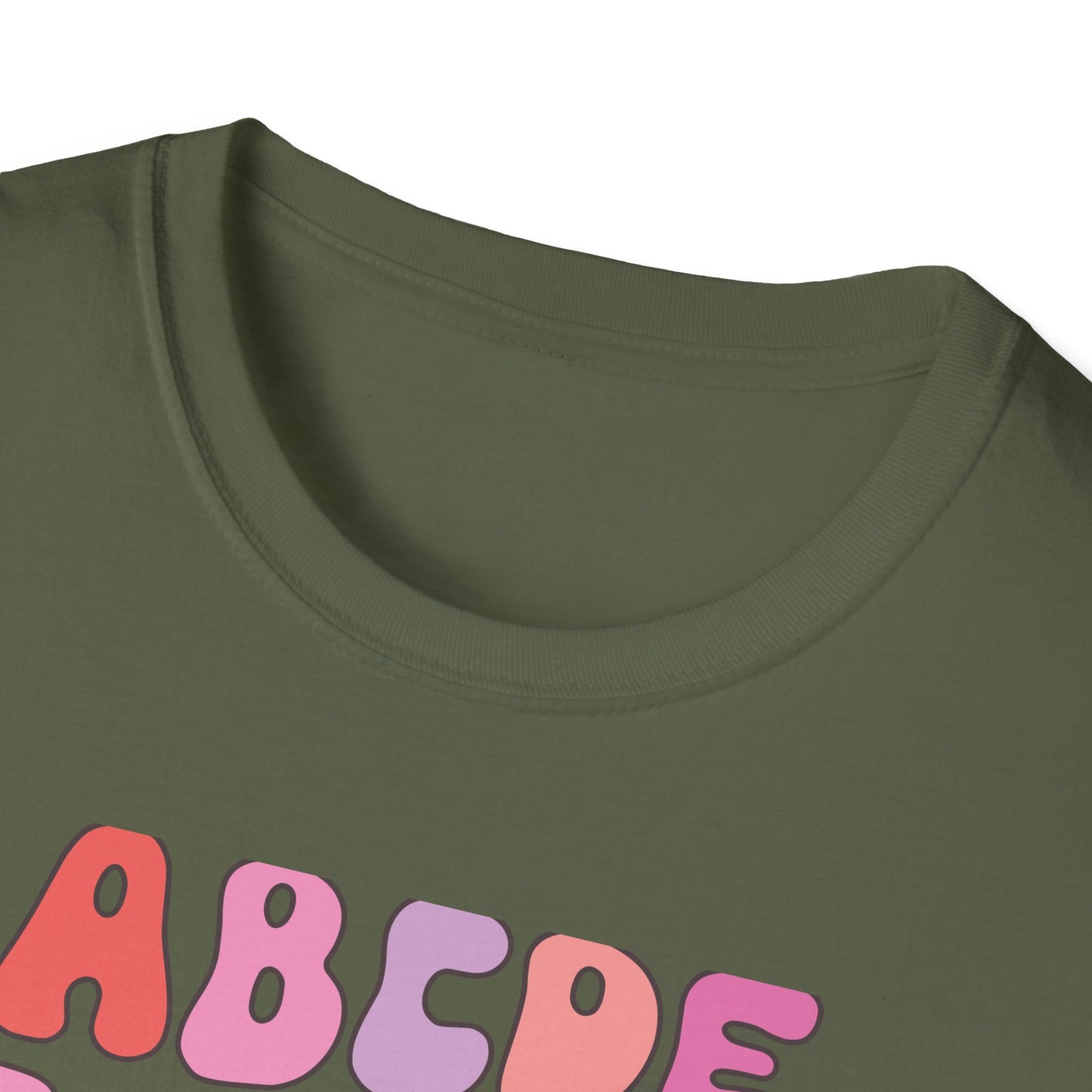 Vibrant Groovy Alphabet T-Shirt | Cute Heart Letter Retro Aesthetic Tee | Fun Teacher & Valentine's Day Gift