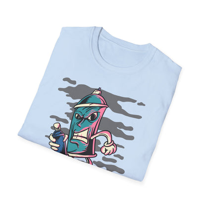 Bold Graffiti Spray Can T-Shirt - Edgy Urban Art Graphic Tee for Streetwear Fans | Unique Must-Have Design
