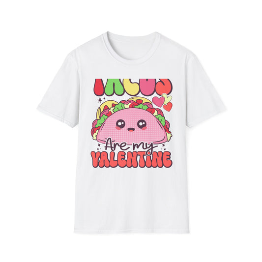 Adorable "Tacos Are My Valentine" T-Shirt | Cute Kawaii Taco Lover Tee | Funny Foodie Valentine's Day Gift for Her | Trendy & Unique