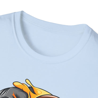 Edgy Half Skull Half Emoji T-Shirt | Unique Melting Monocle Face Tee | Awesome Duality Art for Bold Style