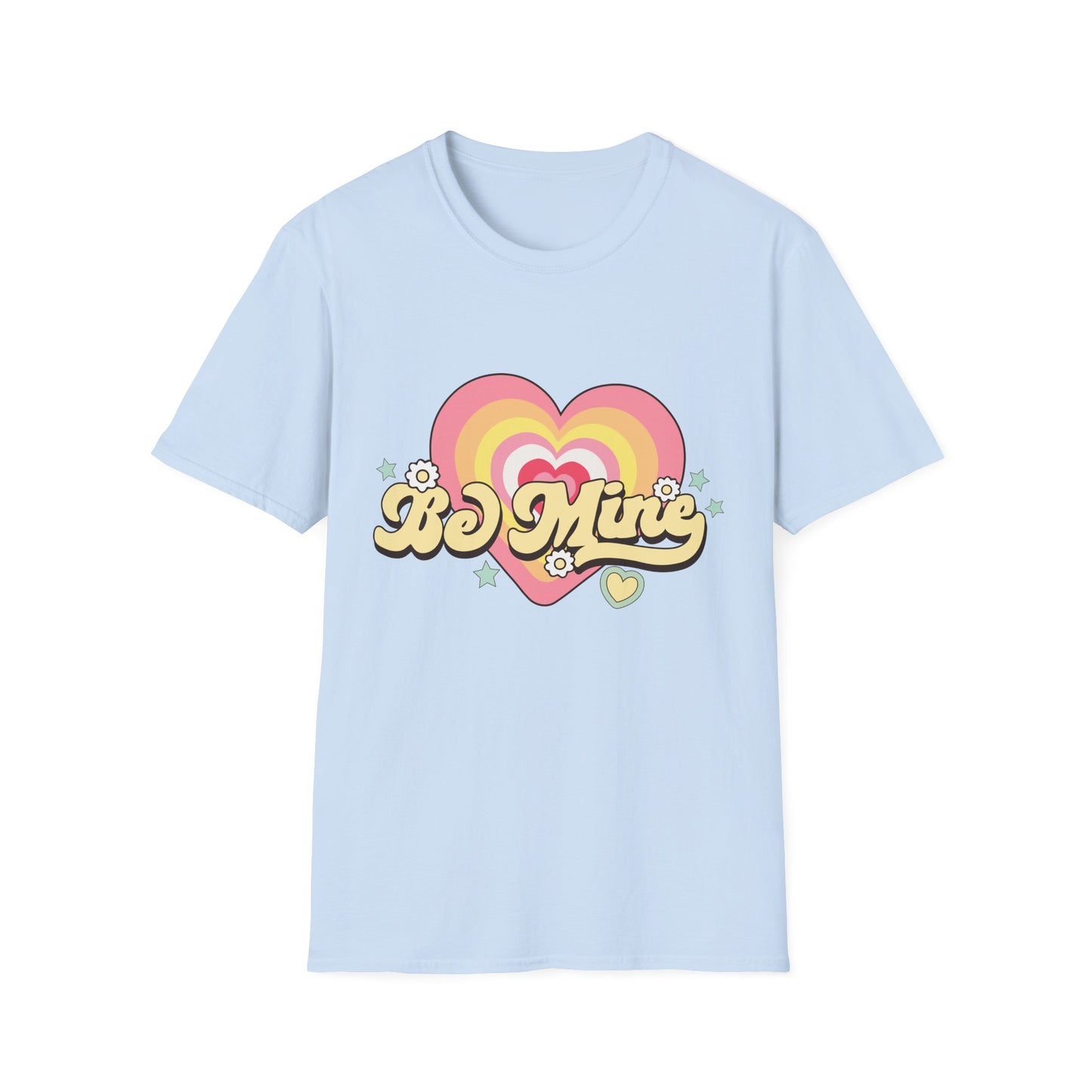 Groovy Be Mine Heart T-Shirt | Retro Pastel Valentine's Day Love Tee for Her | Adorable & Sweet Gift