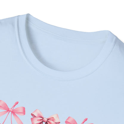 Chic Pink Bow & Cherry Heart T-Shirt | Adorable Coquette Aesthetic Tee | Sweet Girly Fashion Top for Women & Teens