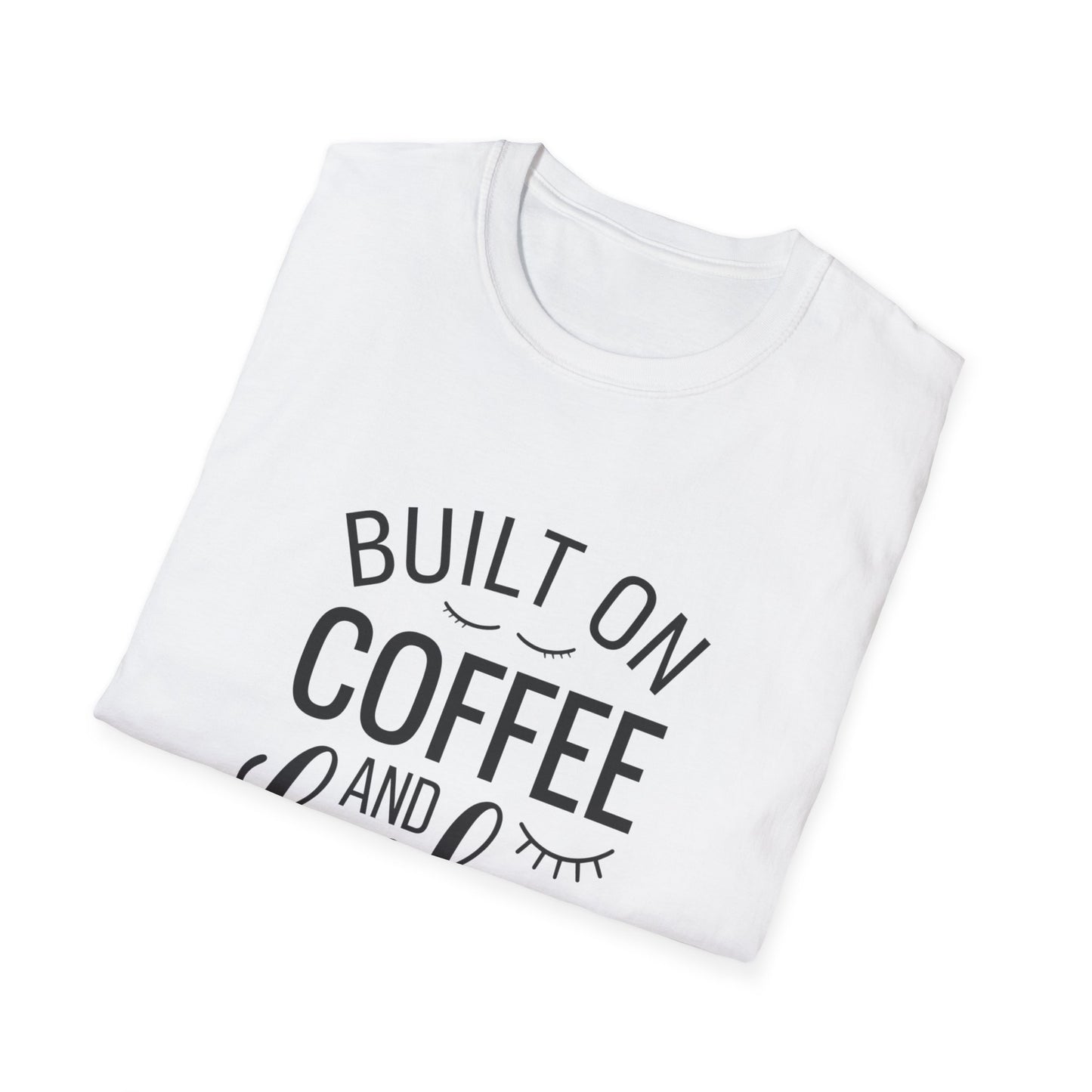 Fabulous 'Built on Coffee & Lashes' Women's T-Shirt - Chic Beauty & Caffeine Lover Tee Gift