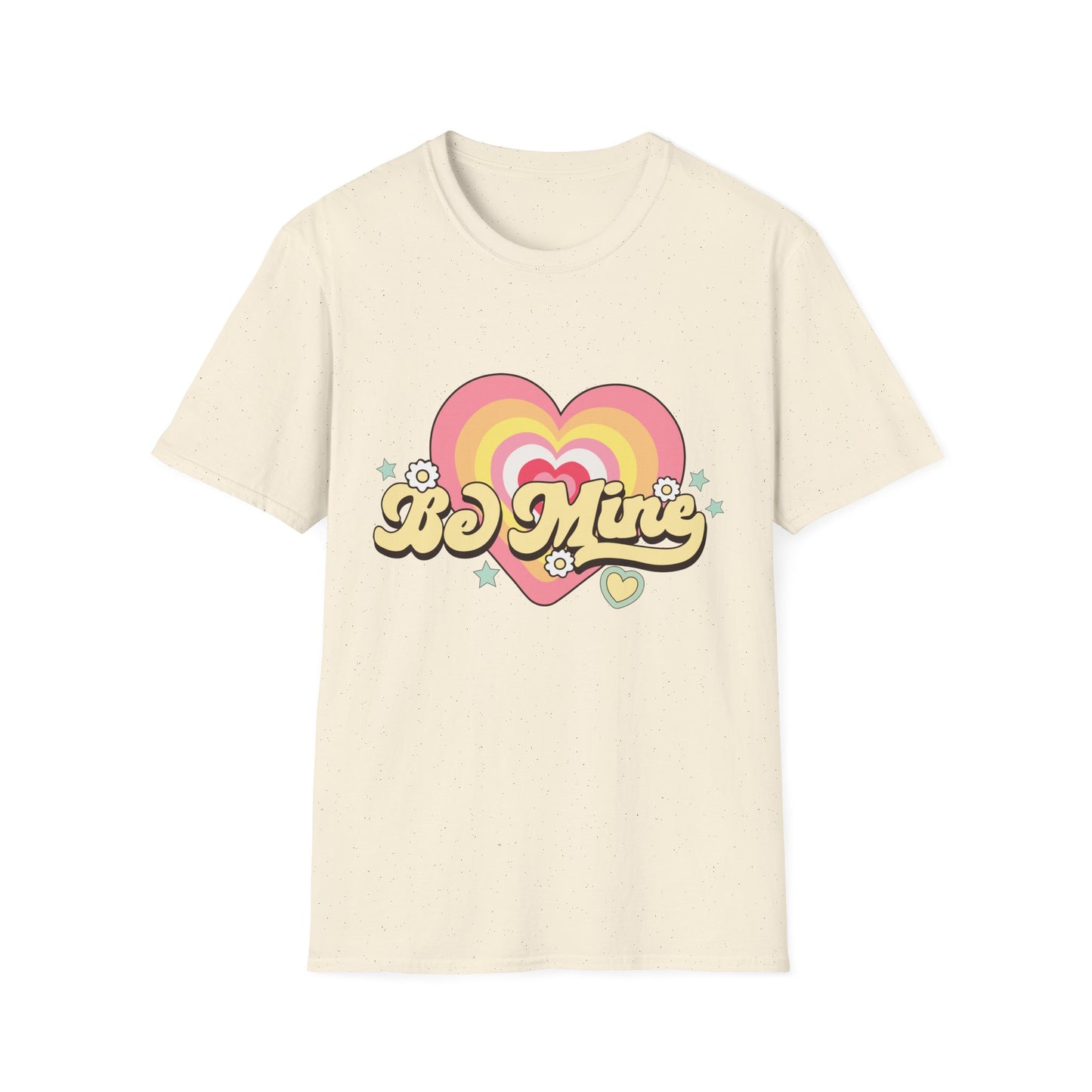 Groovy Be Mine Heart T-Shirt | Retro Pastel Valentine's Day Love Tee for Her | Adorable & Sweet Gift