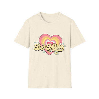 Groovy Be Mine Heart T-Shirt | Retro Pastel Valentine's Day Love Tee for Her | Adorable & Sweet Gift
