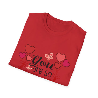 Romantic 'Love You' Heart Balloons & Butterflies T-Shirt - Sweet Valentine's Day & Anniversary Gift for Couples