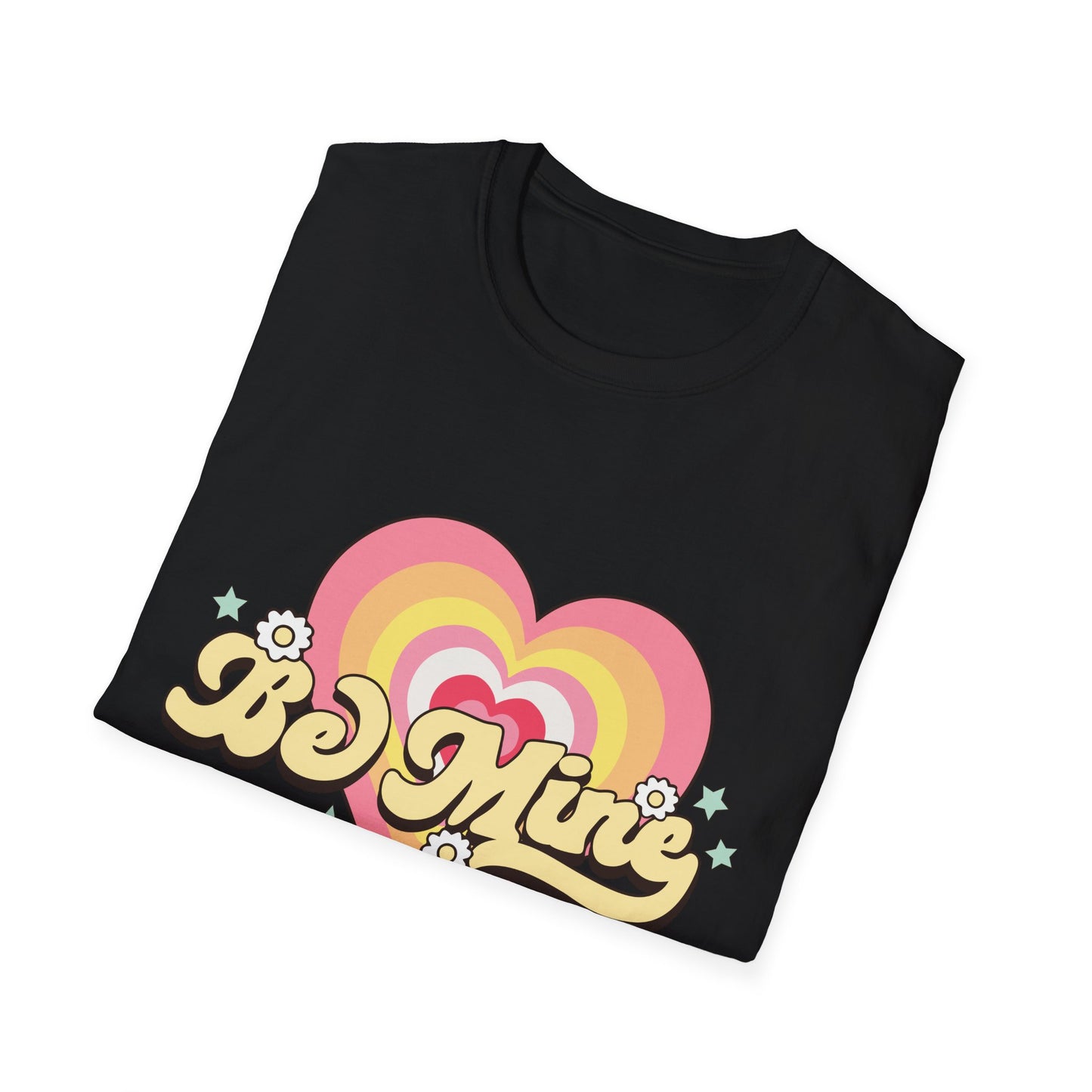 Groovy Be Mine Heart T-Shirt | Retro Pastel Valentine's Day Love Tee for Her | Adorable & Sweet Gift
