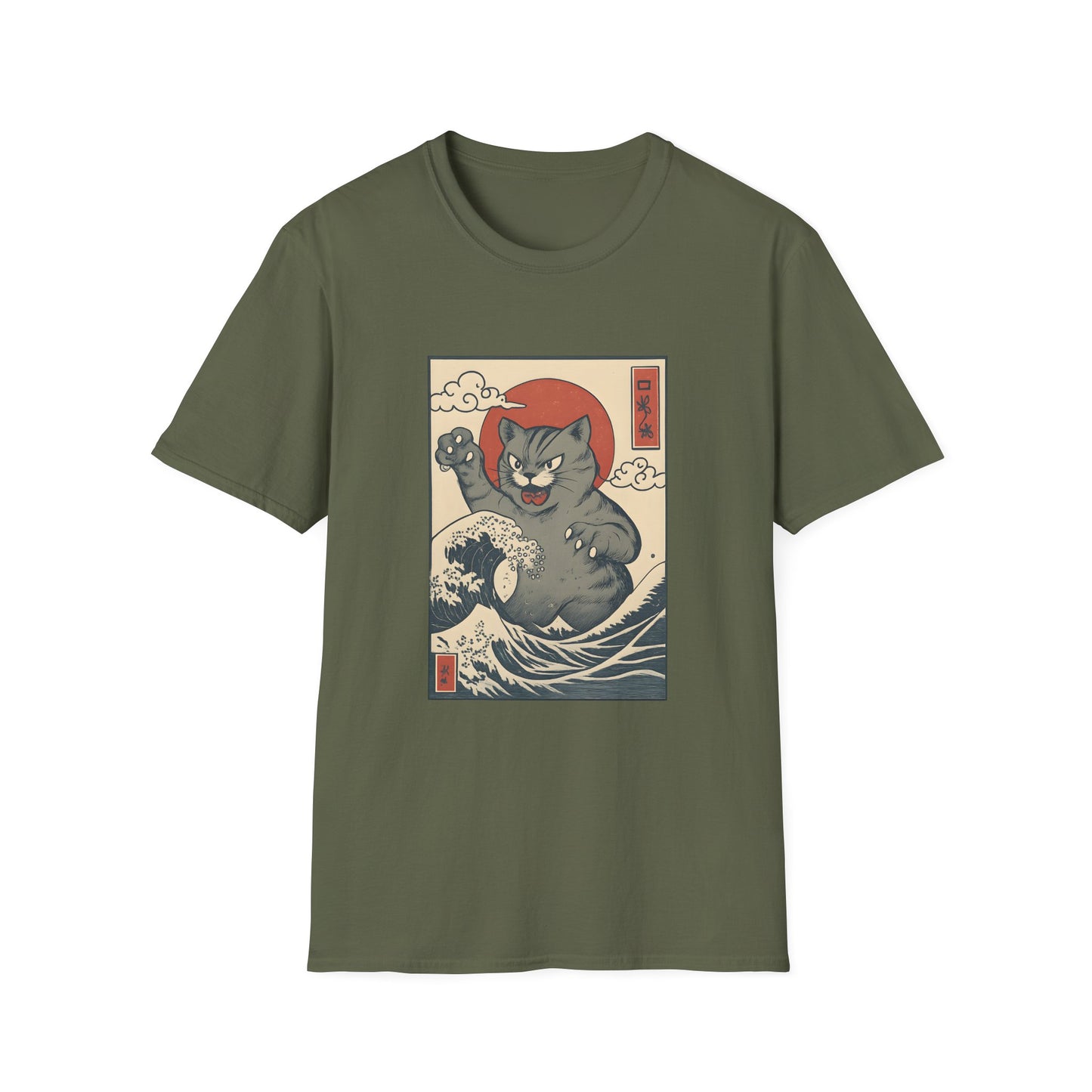 Ukiyo-e Cat Monster Funny Graphic Tee
