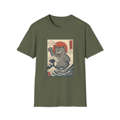 Ukiyo-e Cat Monster Funny Graphic Tee