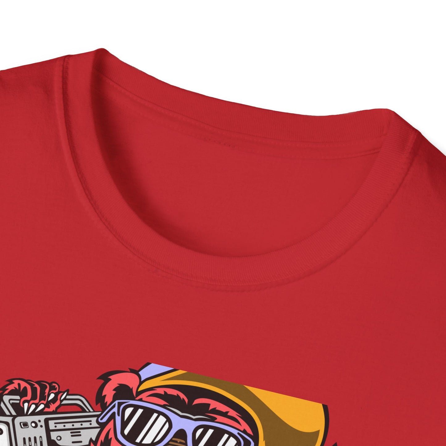 Rad Hip Hop Bear Boombox T-Shirt - Retro Street Style Graphic Tee for Music Lovers & 90s Fans