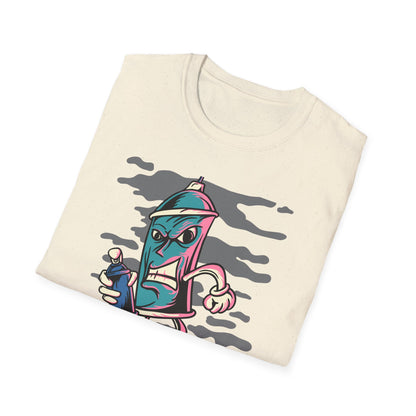 Bold Graffiti Spray Can T-Shirt - Edgy Urban Art Graphic Tee for Streetwear Fans | Unique Must-Have Design