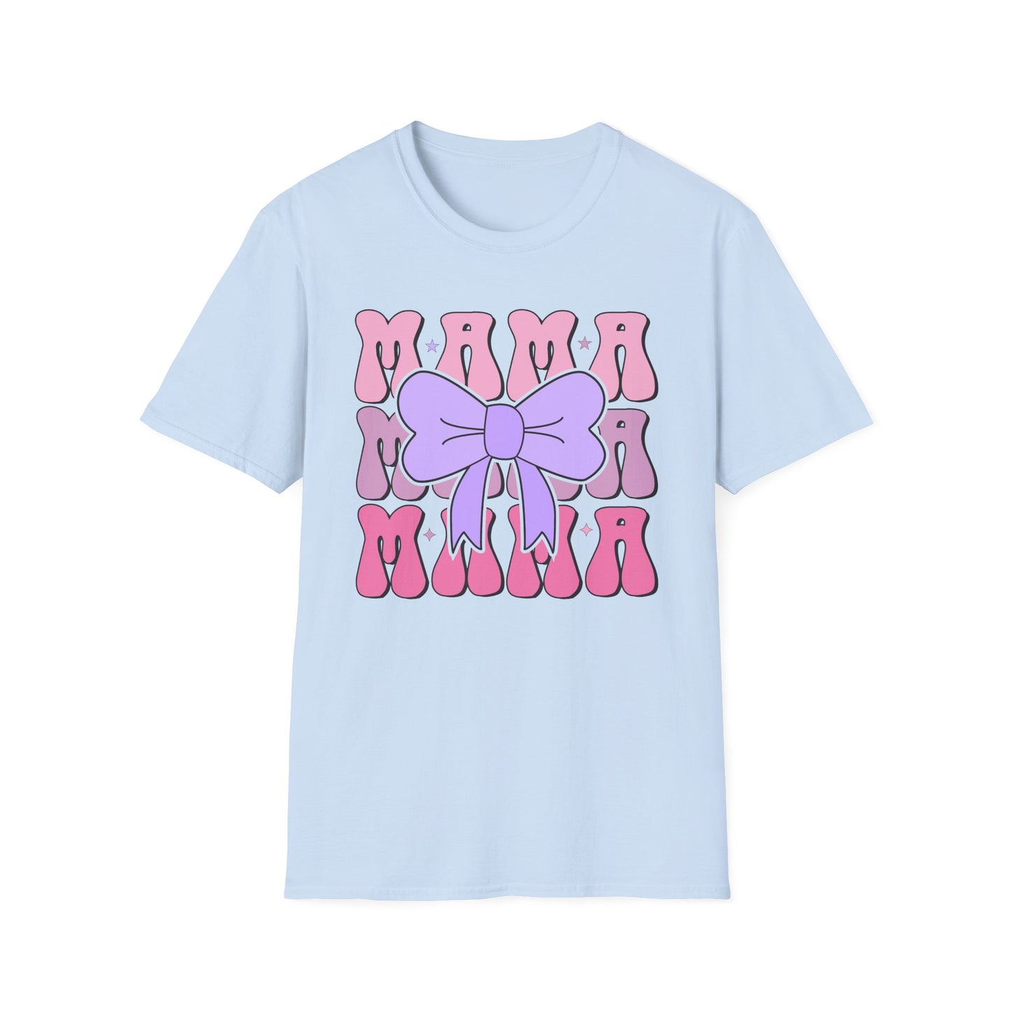 Trendy Groovy MAMA T-Shirt for Moms | Adorable Pink Purple Bow Tee | Perfect Mother's Day Gift for Her