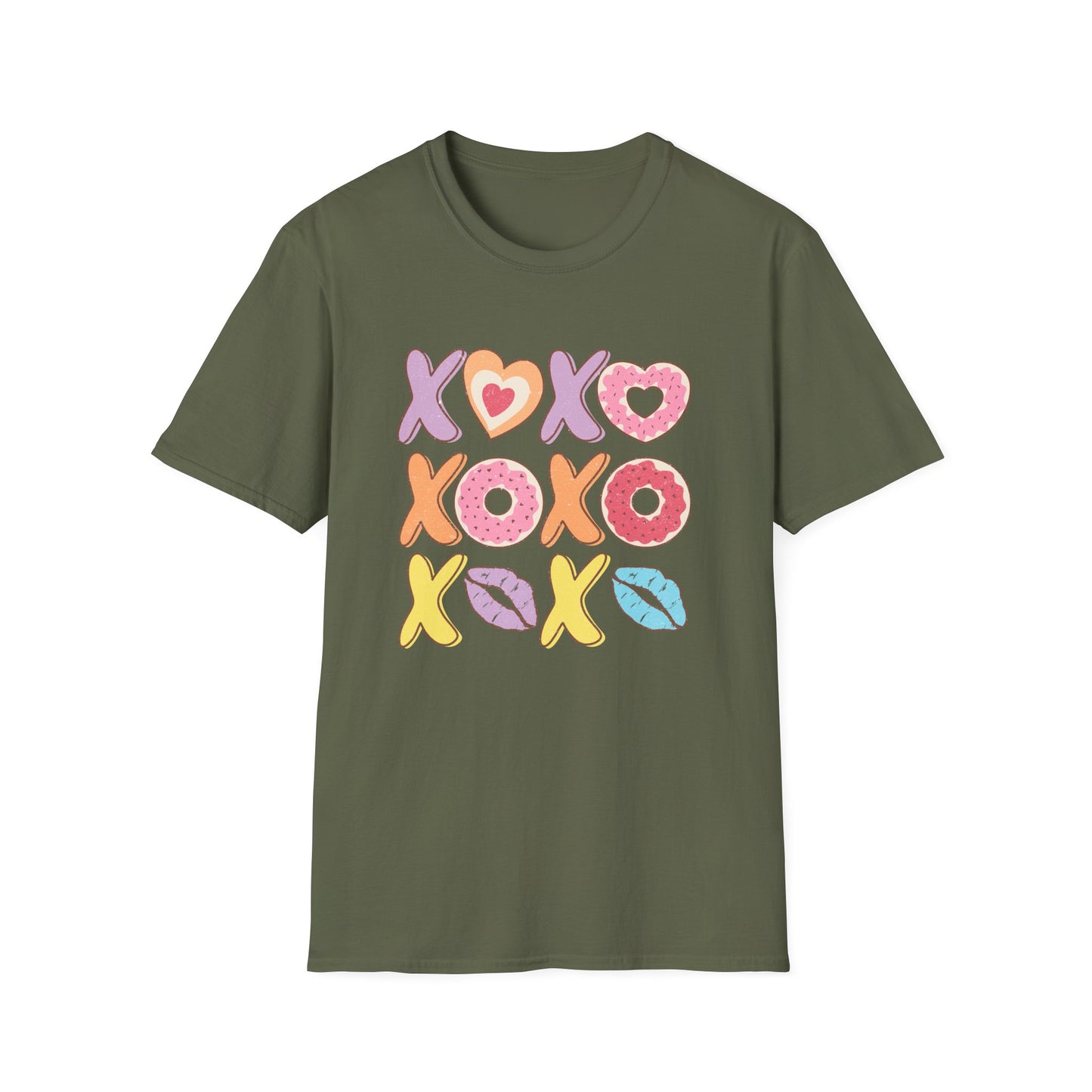 Sweet XOXO Kisses & Donuts T-Shirt | Adorable Retro Valentine's Love Tee Gift