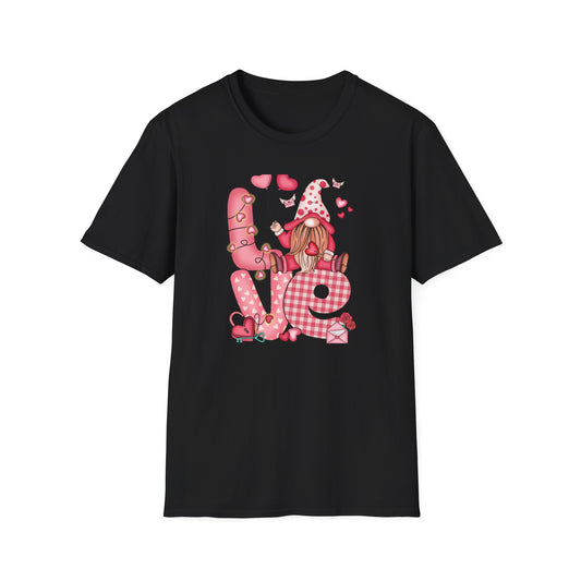 Charming Valentine's Gnome LOVE T-Shirt | Cute Hearts & Romantic Holiday Tee for Couples & Sweethearts