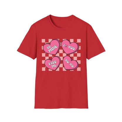 Charming Retro Valentine's Day T-Shirt | Sweet Conversation Hearts Love Tee | Adorable Be Mine Couple Gift