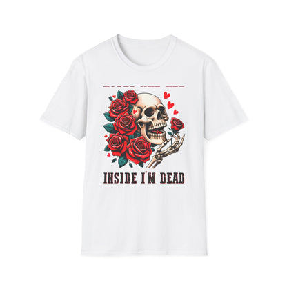 Epic 'Roses Are Red Inside I'm Dead' T-Shirt | Edgy Skull & Rose Gothic Tee | Dark Humor Statement Apparel