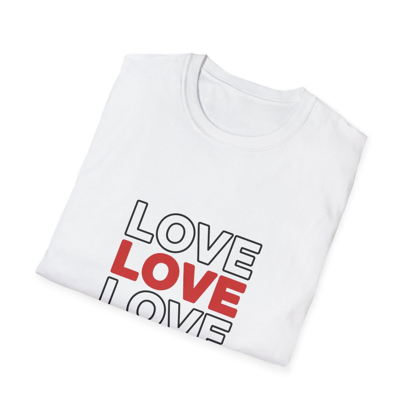 Powerful 'LOVE' T-Shirt - Bold Red & Outline Design | Expressive Unisex Apparel | Positive Message Tee Gift Idea