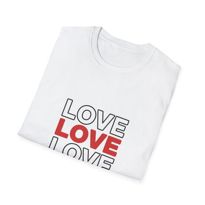 Powerful 'LOVE' T-Shirt - Bold Red & Outline Design | Expressive Unisex Apparel | Positive Message Tee Gift Idea