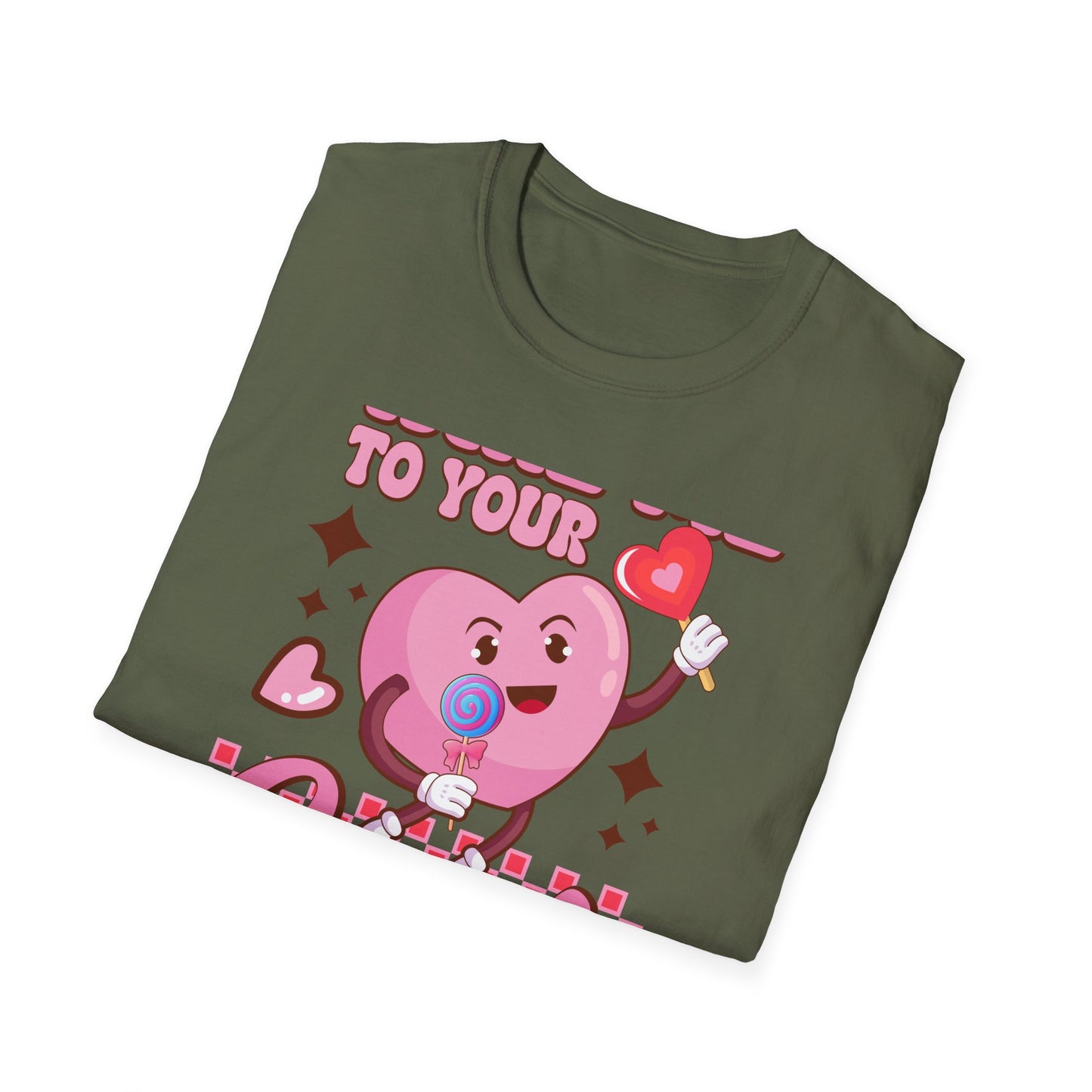 Sweet & Groovy 'Take Me To Your Candy Shop' T-Shirt | Adorable Retro Heart Lollipop Tee | Perfect Valentine's Day Gift for Candy Lovers
