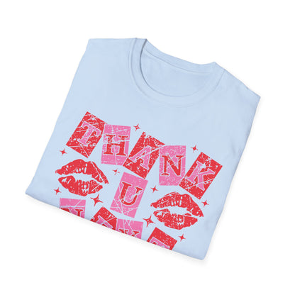 Iconic Thank U, Next T-Shirt | Empowering Women's Pop Culture Statement Tee with Kiss Lips & Stars