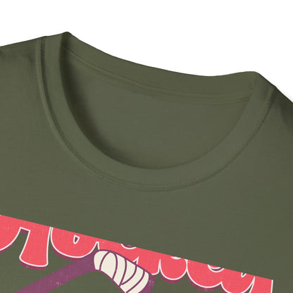 Groovy Hockey Is My Valentine T-Shirt - Cute Retro Heart Hockey Fan Tee - Perfect Valentine's Day Gift for Ice Hockey Lovers