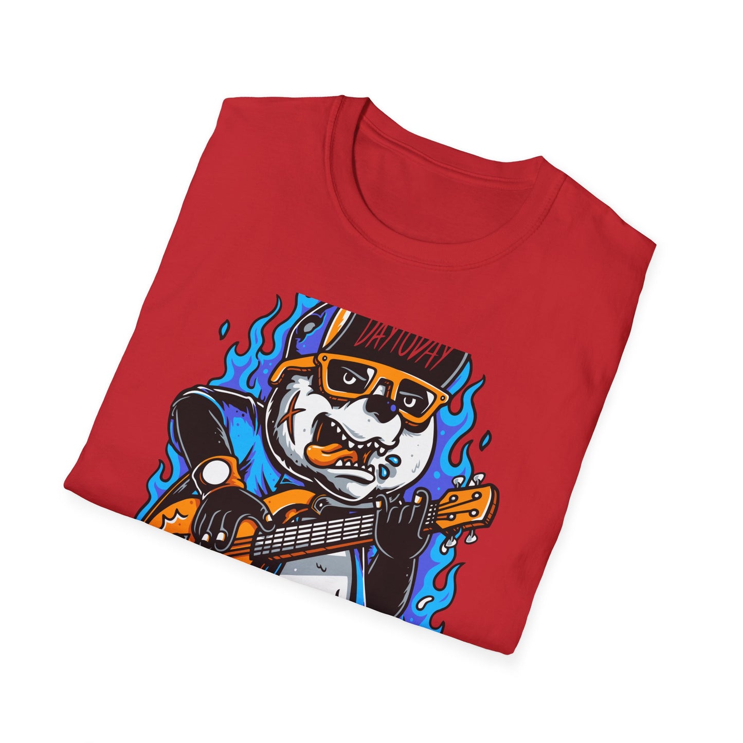 Epic Punk Rock Panda Guitar T-Shirt - Cool Musician Graphic Tee for Men & Women | Vibrant Streetwear Top