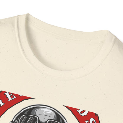 Epic Biker Skull T-Shirt: Hellroads Garage Full Throttle Design - Vintage Mechanic & Hot Rod Tee