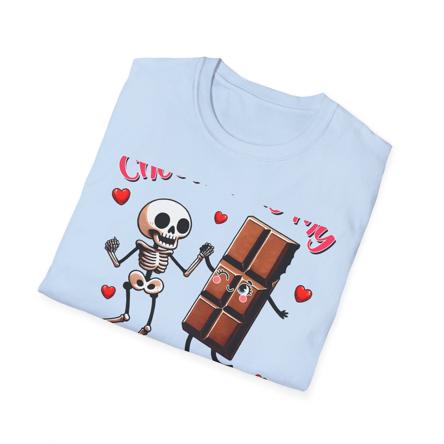 Funny Skeleton & Chocolate Valentine T-Shirt - Adorable 'Chocolate is My Valentine' Tee for Sweethearts & Singles