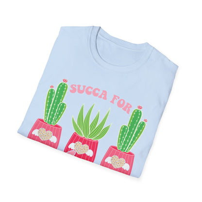Adorable "Succa for Love" T-Shirt | Trendy Succulent & Cactus Tee with Leopard Hearts | Perfect Gift for Plant Lovers!