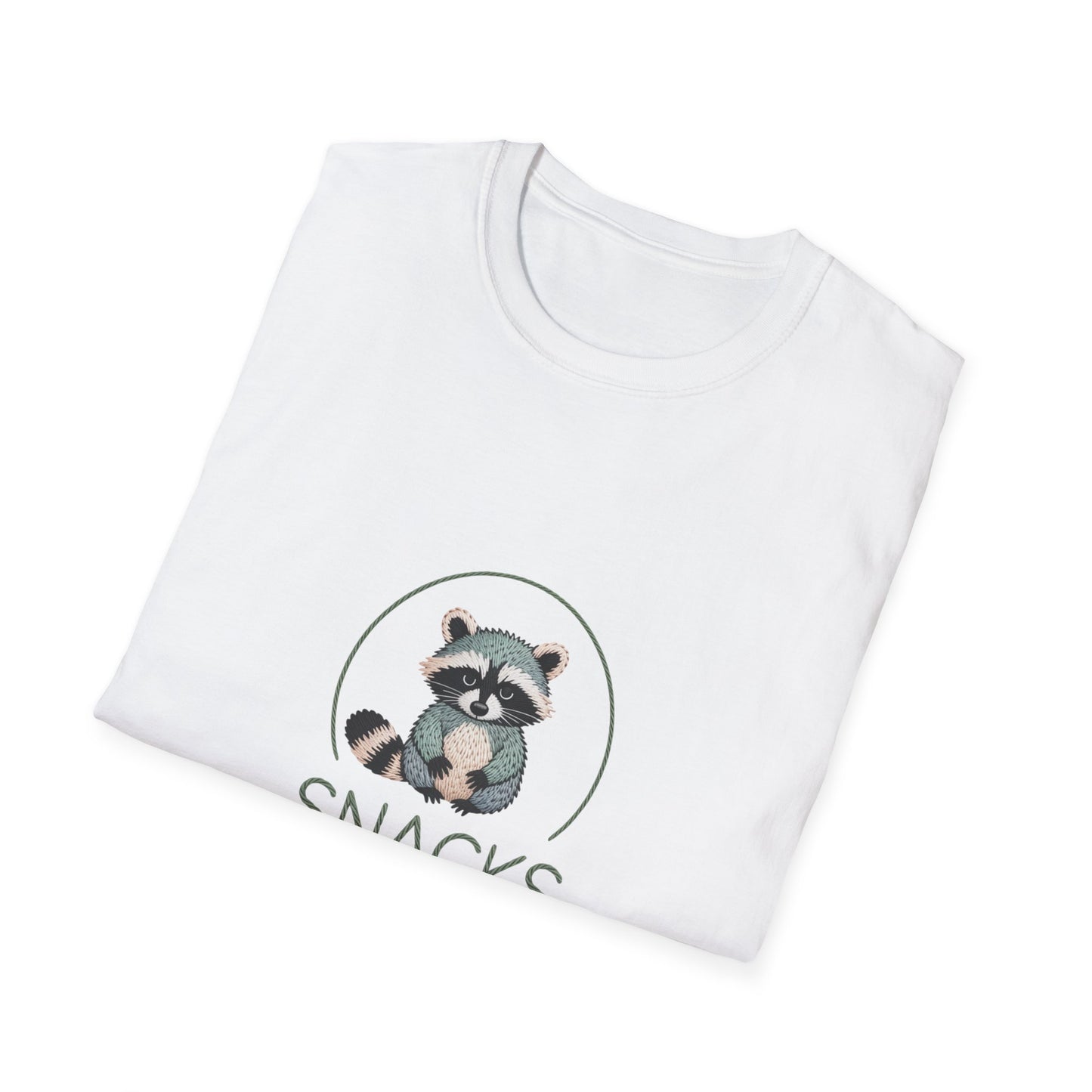 Cute Raccoon "Snacks Over Stress" T-Shirt | Hilarious Anti-Stress Foodie Tee for Ultimate Comfort & Joy