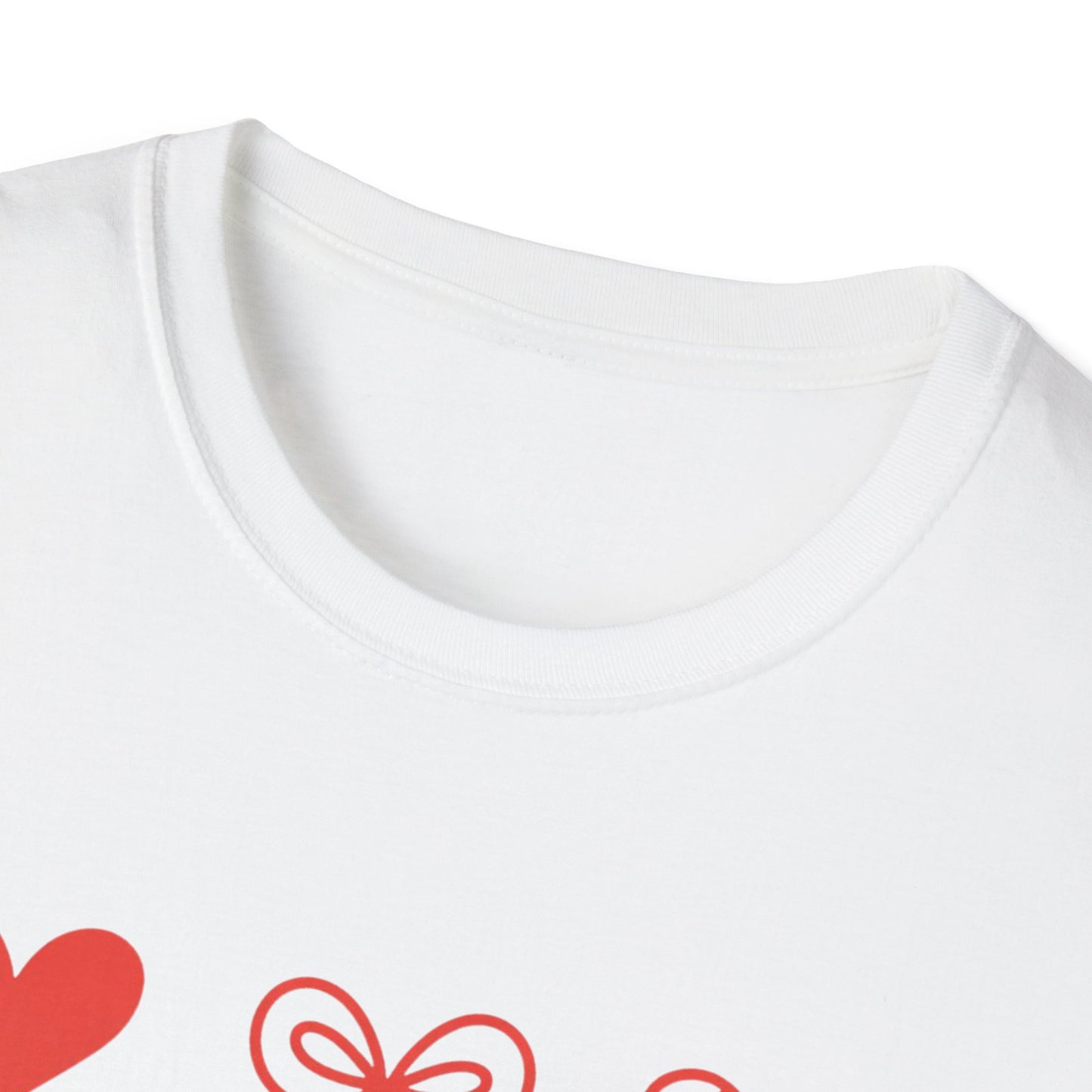 Adorable Valentine's Day Hearts & Bows T-Shirt | Sweet Romantic Love Graphic Tee for Women, Girls & Teens