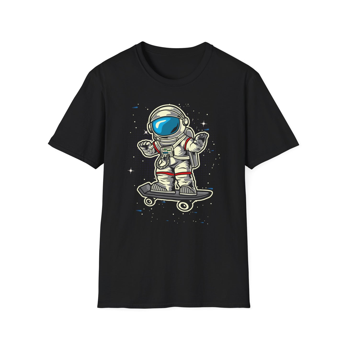 Radical Astronaut Skateboard T-Shirt | Awesome Space Skater Graphic Tee for Sci-Fi & Skate Fans | Unisex Stellar Design
